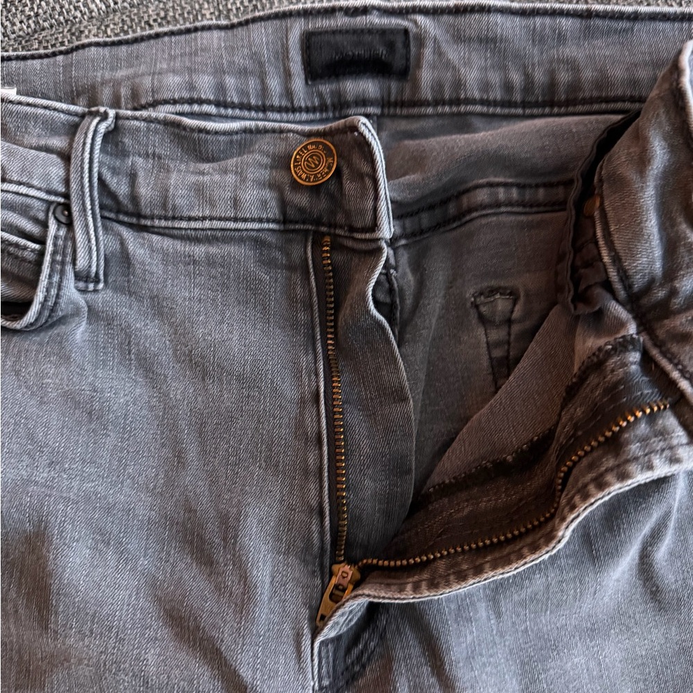 MOTHER Straight Leg Jeans in Charcoal - Picture 2 of 6